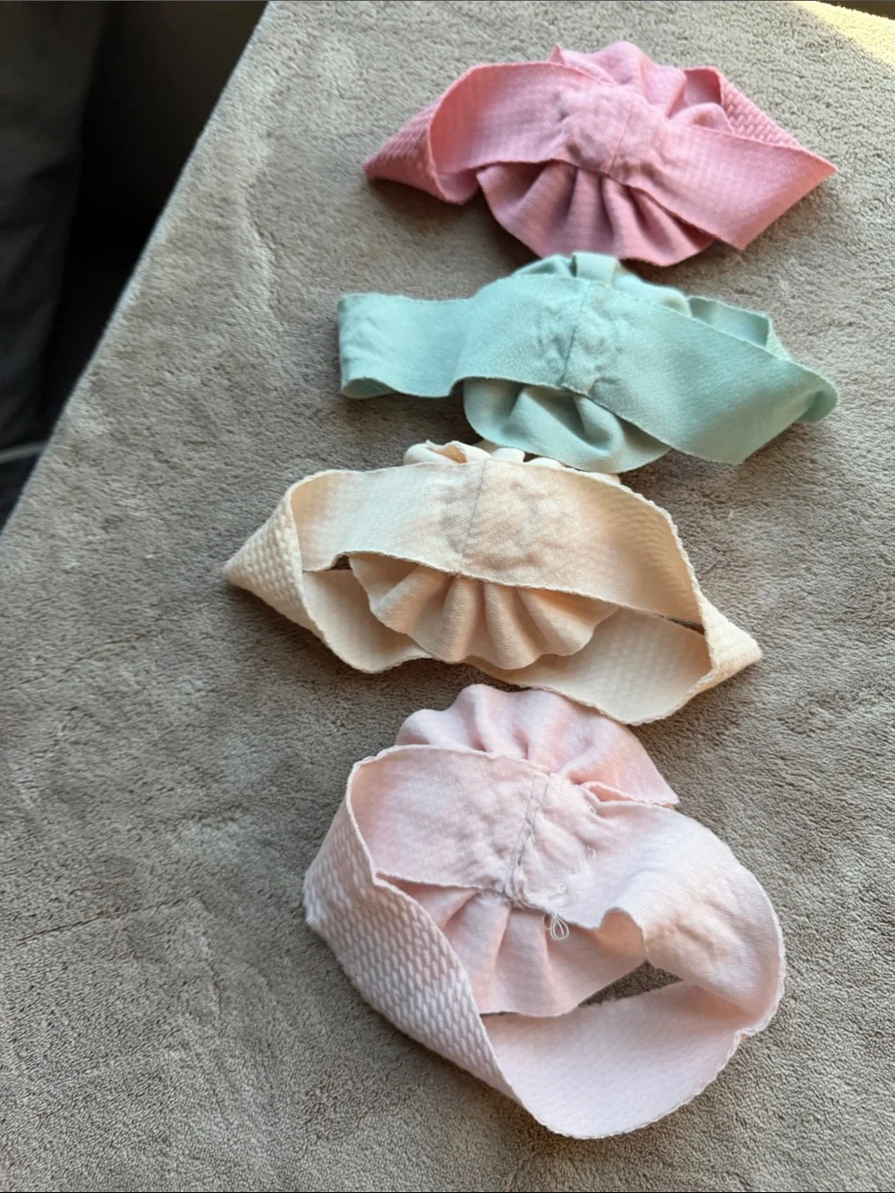 Set of (4) Girls Floral Stretch Headbands - Mauve, Pink, Mint, Cream/peach